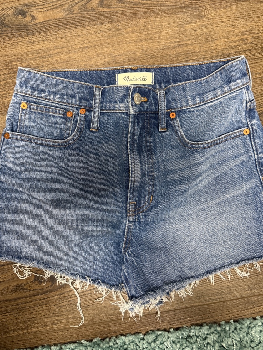 Madewell Light-Mid Wash Denim Cutoff Shorts
